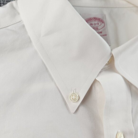 Brooks Brothers White Non-Iron 16 32/33 All Cotton Madison Button-Down Men Shirt - Picture 8 of 16